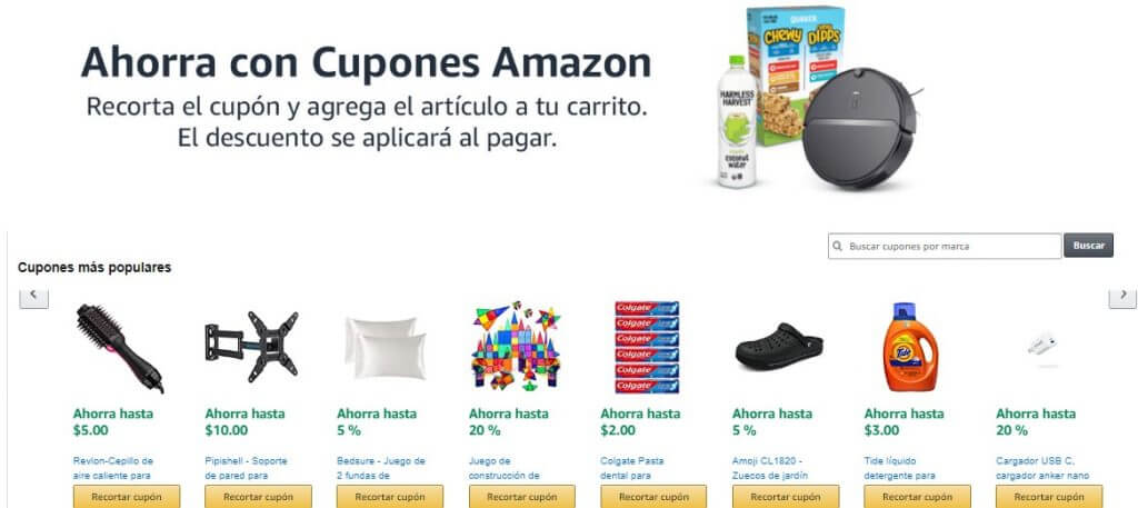 Cupones de descuento en Amazon