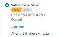 Descuento en Amazon Subscribe and save