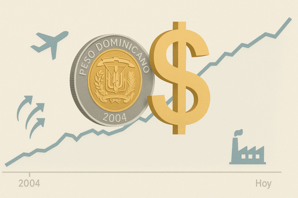 Evolución del dólar en RD desde 2004 línea de tiempo con peso dominicano